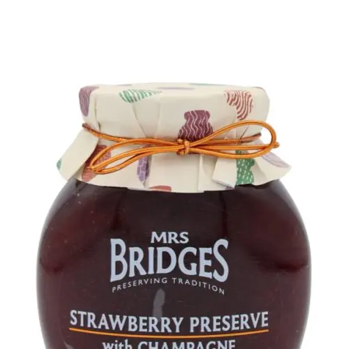 101195 Mrs. Bridges – Strawberry Preserve with Champagne - Erdbeer Konfitüre mit Champagner - 340g