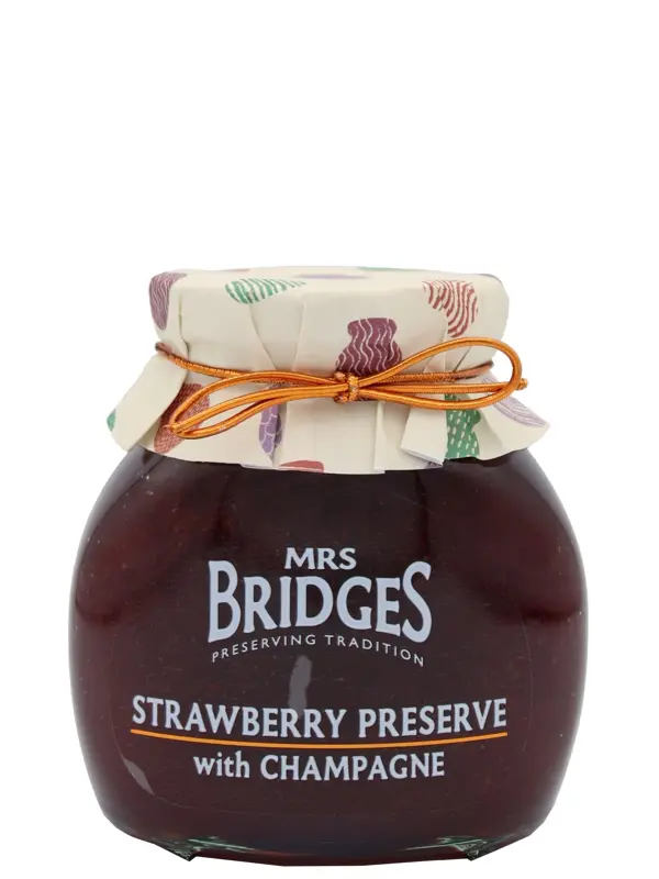 101195 Mrs. Bridges – Strawberry Preserve with Champagne - Erdbeer Konfitüre mit Champagner - 340g