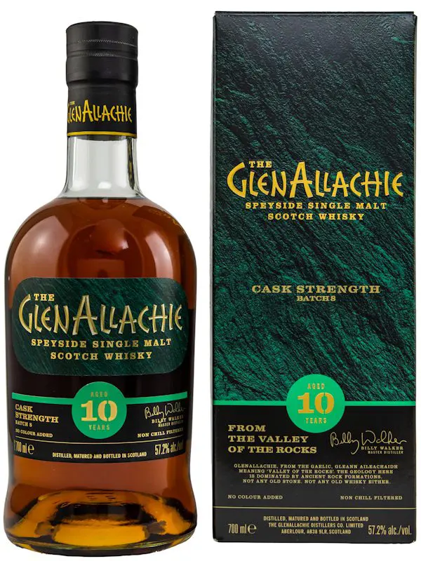 10758 Produktbild Glenallachie 10 Jahre - Cask Strength - Batch N°8 - American Oak, PX & Oloroso Sherry Oak & Virgin Oak Casks - Speyside Single Malt Scotch Whisky