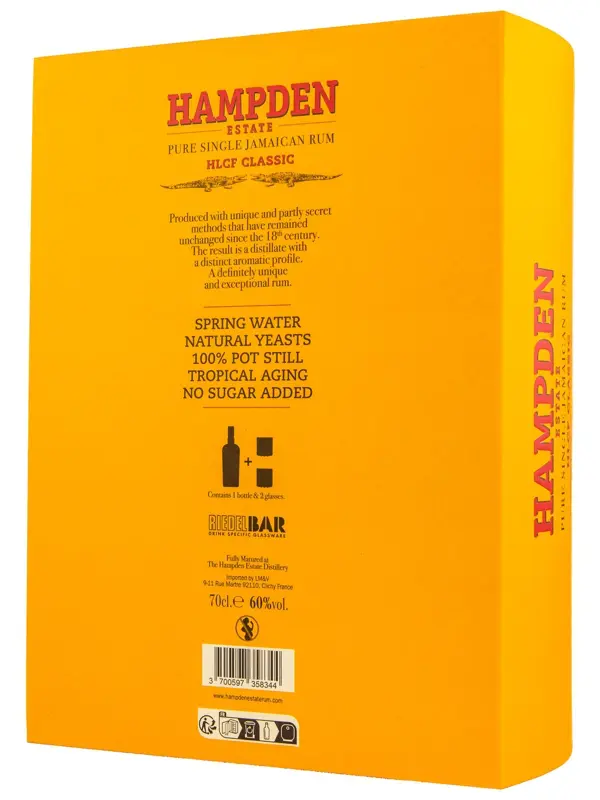 Hampden - HLCF Classic – 4 Jahre - Jamaica Pure Single Rum – Geschenkset mit 2 Gläsern