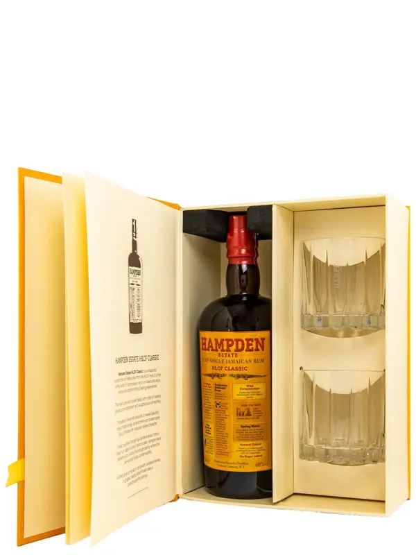 Hampden - HLCF Classic – 4 Jahre - Jamaica Pure Single Rum – Geschenkset mit 2 Gläsern
