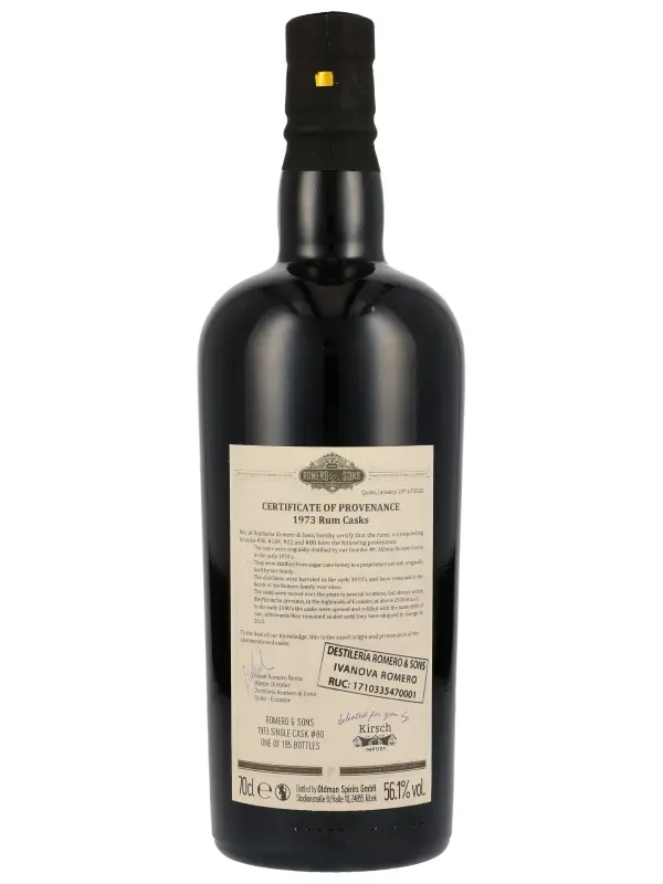 Flensburg Rum Company - Ecuador Romero & Sons - Vintage 1973 - Single Cask #80 – Oldman Spirits - Single Cask Rum