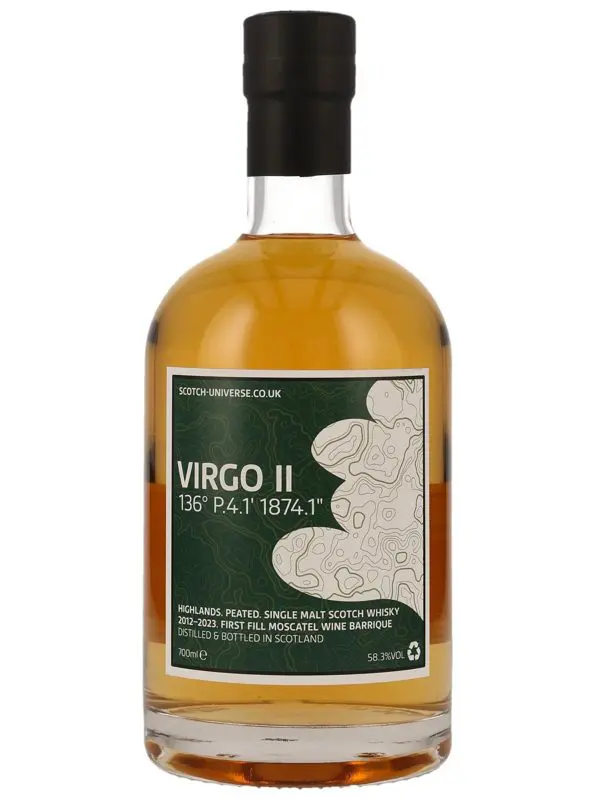 Produktbild VIRGO II 136° P.4.1' 1874.1" - 11 Jahre - Vintage 2012 - First Fill Moscatel Wine Barrique - Scotch Universe - Highland Single Malt Scotch Whisky - 5cl Sample