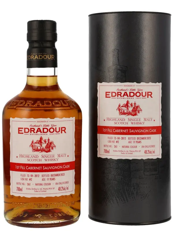 Edradour 11 Jahre – Vintage 2012 - 1st Fill Merlot Cask - Cask No. #1 - Highland Single Malt Scotch Whisky