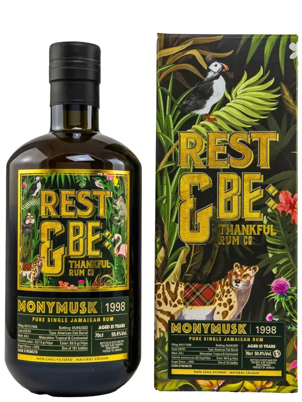R00705 Monymusk 23 Jahre – Vintage 1998 – Cask #26761 - AHJ - Monymusk Distillery – Rest & Be Thankful – Pure Single Jamaican Rum
