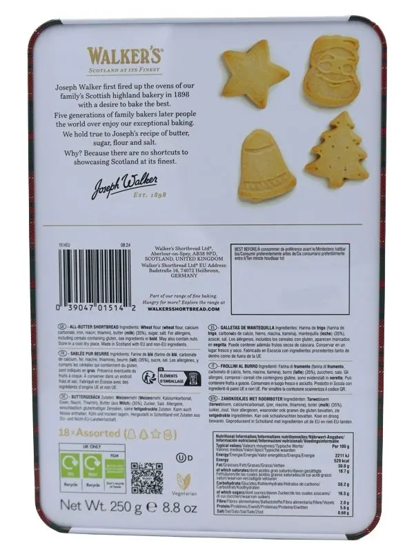 Walkers - Festive Shortbread - Assortment "Santa" - 250g Dose
