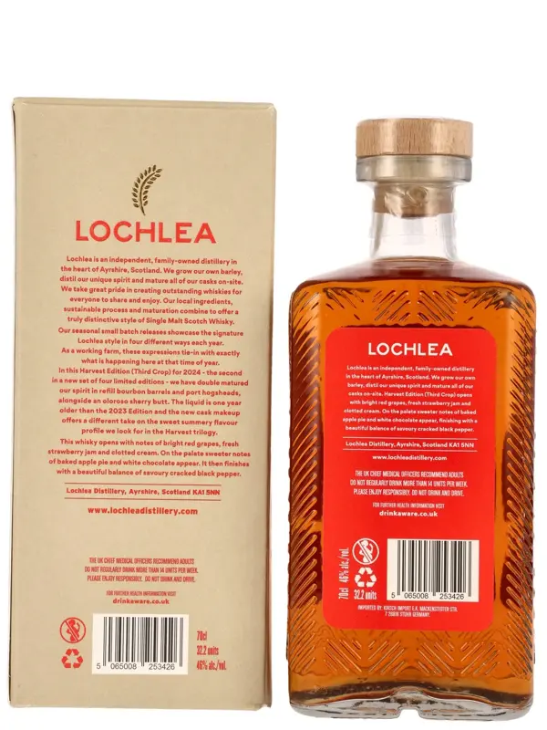 17071R Lochlea – Harvest Edition - Third Crop - Matured in Bourbon, Port & Sherry Casks - Single Malt Scotch Whisky