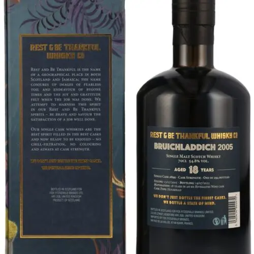 Bruichladdich 18 Jahre - Vintage 2005 - Ex-Rivesaltes Wine Cask - Hogshead Cask No. 899 - Cask Strength - Rest & Be Thankful – Single Malt Scotch Whisky