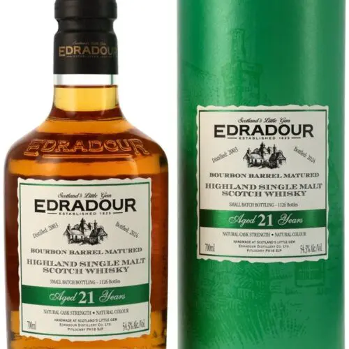 17535 Edradour 21 Jahre - Vintage 2003 - Bourbon Barrel Matured - Cask #67, 68, 69, 70, 71, 72 & 73 - Small Batch Bottling - Cask Strength - Highland Single Malt Scotch Whisky