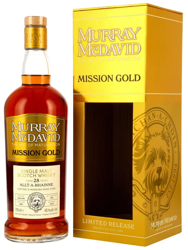 Allt-A-Bhainne 28 Jahre - Vintage 1996 - Justion's Madeira Wine Cask - Murray McDavid Allt-A-Bhainne 28 Jahre - Vintage 1996 - Justion's Madeira Wine Cask - Murray McDavid - Mission Gold - Limited Release - Speyside Single Malt Scotch Whisky
