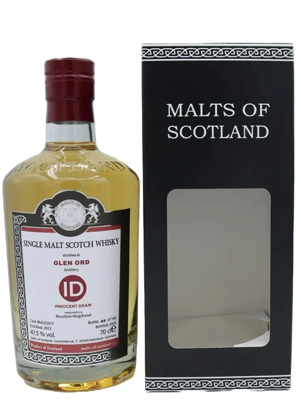 Glen Ord - Vintage 2012 - Bourbon Hogshead - Cask MoS25017 - Innocent Dram - Malts of Scotland - Single Malt Scotch Whisky Glen Ord - Vintage 2012 - Bourbon Hogshead - Cask MoS25017 - Innocent Dram - Malts of Scotland - Single Malt Scotch Whisky