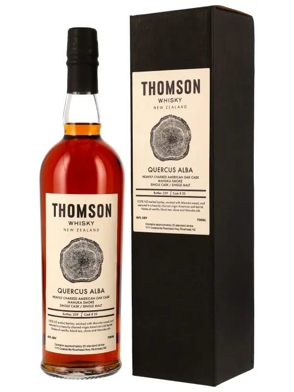 Thomson Whisky - Quercus Alba - Heavily Charred Virgin American Oak Barrel - Cask # 23 - Single Malt Whisky Thomson Whisky - Quercus Alba - Heavily Charred Virgin American Oak Barrel - Cask #23 - Single Malt Whisky
