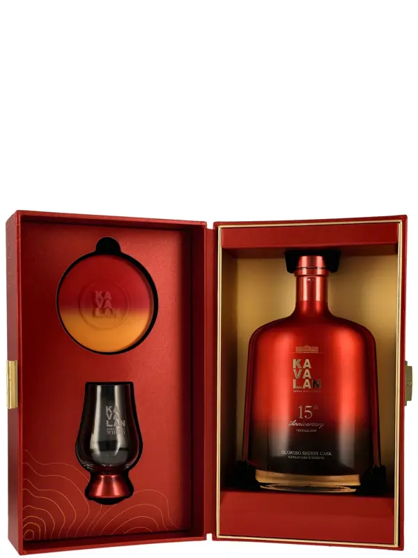 Kavalan 15 Jahre - Vintage 2009 - Oloroso Sherry Cask - Cask No. S090608008A - 15th Anniversary - incl. 1 Glas - Single Cask Strength - Single Malt Whisky