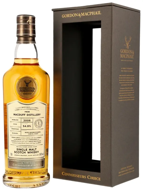 18127 Macduff 17 Jahre - Vintage 2006 - Refill Bourbon Barrel - Cask No. 101693 - Batch 24/148 - Connoisseurs Choice - Cask Strength - Gordon & MacPhail - Single Malt Scotch Whisky