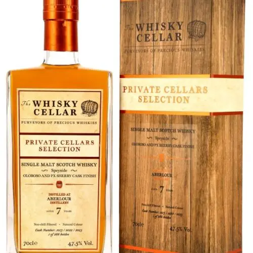 Aberlour 7 Jahre - Oloroso & PX Sherry Cask Finish - Cask No. 1013/2022/2023 - The Whisky Cellar - Private Cellars Collection - Speyside Single Malt Scotch Whisky