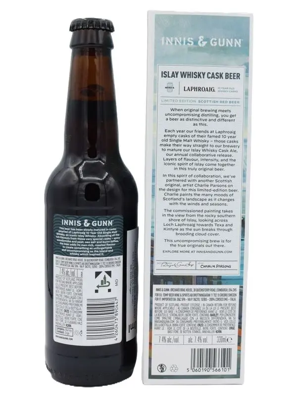 B0540R Innis & Gunn - Islay Whisky Cask Beer - Mature in 10 Years Old Laphroaig Whisky Casks - Scottish Red Beer - Fassreifung - 0,33l