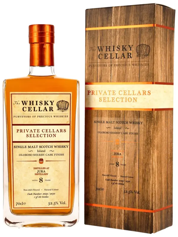 Jura 8 Jahre - Oloroso Sherry Cask Finish - Cask No. 2029/2030 - The Whisky Cellar - Private Cellars Selection - Single Malt Scotch Whisky