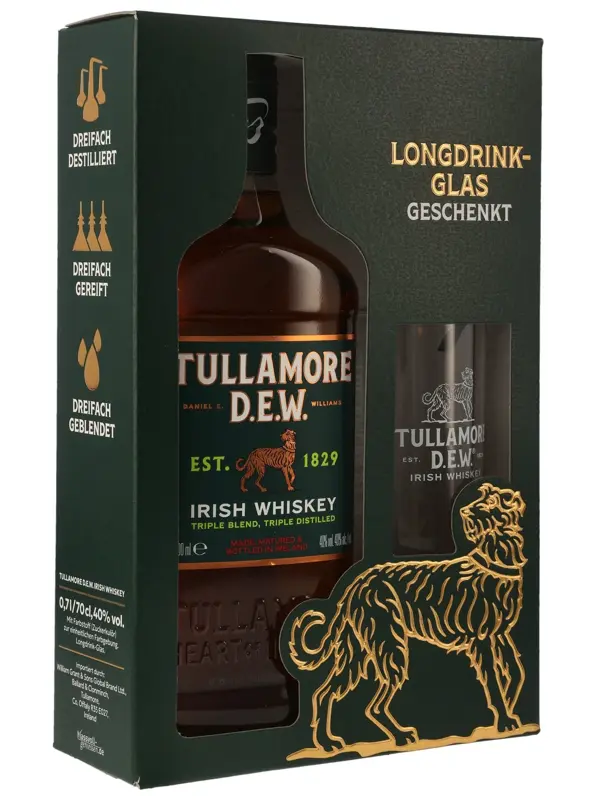 Tullamore Dew - Longdrink-Glas 2 Tullamore Dew - incl. Longdrink-Glas - Irish Whiskey