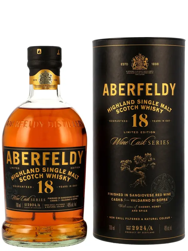 Aberfeldy 18 Jahre - Finished in Sangiovese Red Wine Wine Casks from Valdarno di Sopra - Batch No. 2924/A - Limited Edition - Highland Single Malt Scotch Whisky