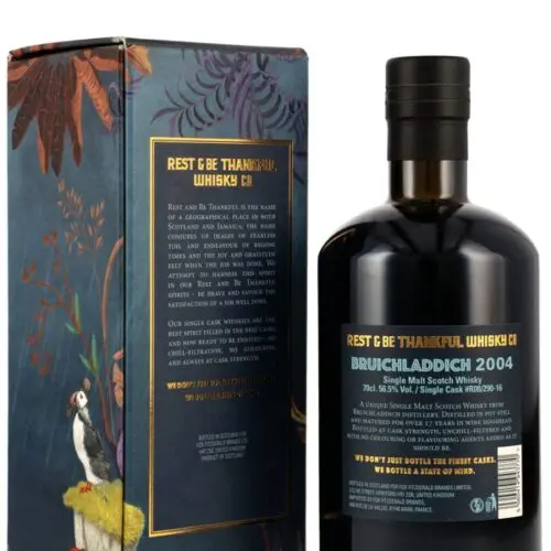 Bruichladdich 17 Jahre - Vintage 2004 - Matured in Wine Cask - Cask #R08/290-16 - Rest & Be Thankful – Single Malt Scotch Whisky