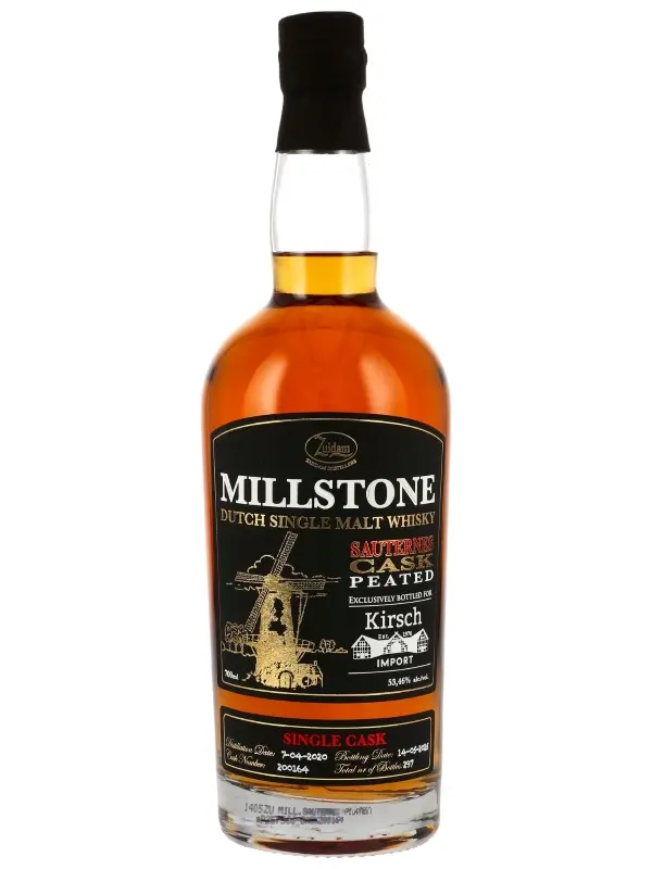 18281 Millstone Peated 5 Jahre - Vintage 2020 - Sauternes Cask - Exclusively Bottled for Kirsch Import - Dutch Single Malt Whisky