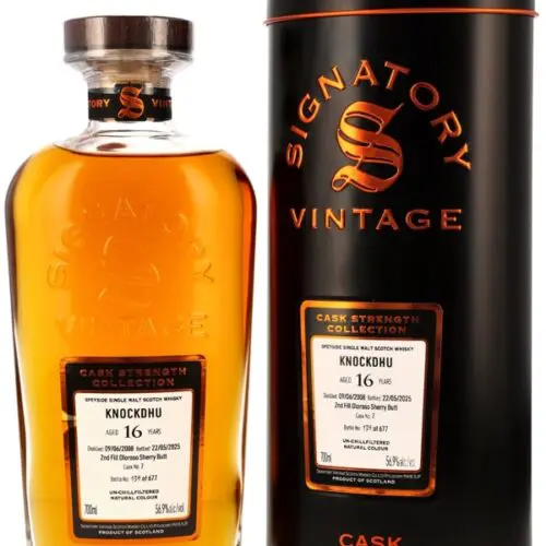Knockdhu 16 Jahre - Vintage 2008 - 2nd Fill Oloroso Sherry Butt - Cask No. 7 - Signatory Vintage - Cask Strength Collection - Single Malt Scotch Whisky