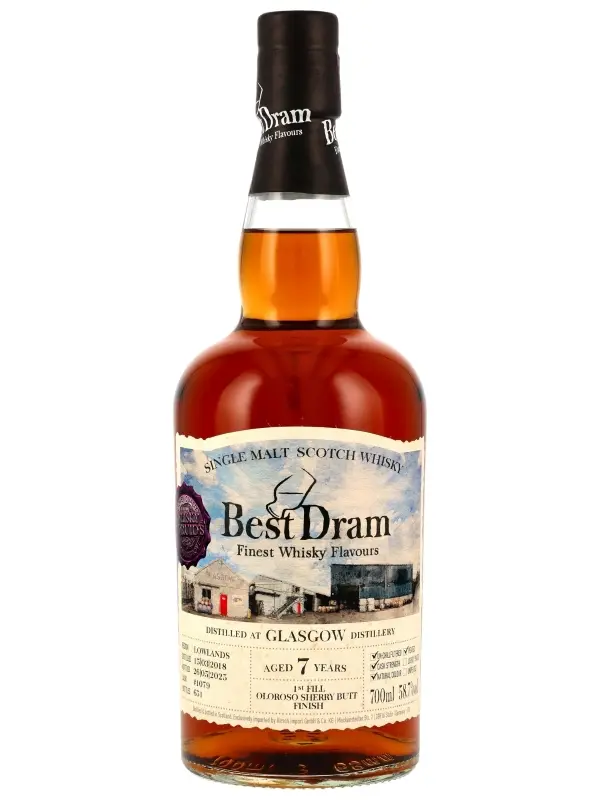 Glasgow Distillery 7 Jahre - Vintage 2018 - 1st Fill Oloroso Sherry Butt Finish - Cask #1079 - Best Dram - Single Malt Scotch Whisky