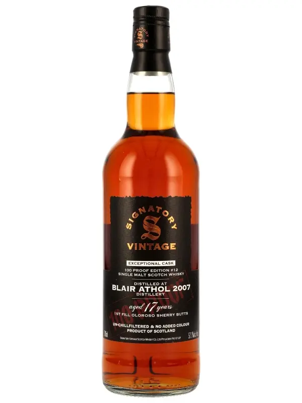 Blair Athol 17 Jahre - 1st Fill Oloroso Sherry Butts - Signatory Vintage - Exceptional Cask - 100 Proof Edition #12 - Single Malt Scotch Whisky