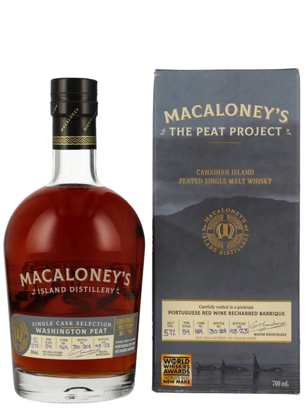 Macaloney's - Washington Peat - Cask No. 164 - Single Cask Selection - Canadian Peated Island Single Malt Whisky