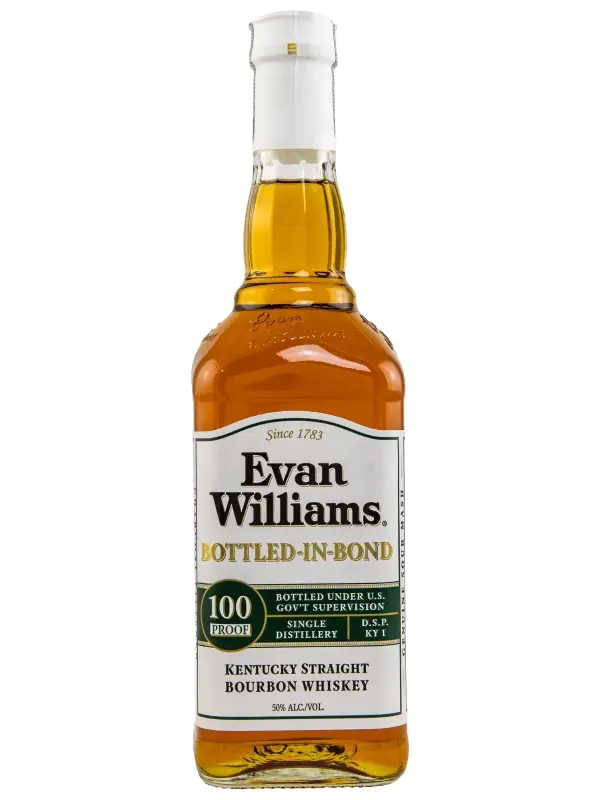 Evan Williams - Bottled in Bond - 100 Proof - Single Distillery - Kentucky Straight Bourbon Whiskey