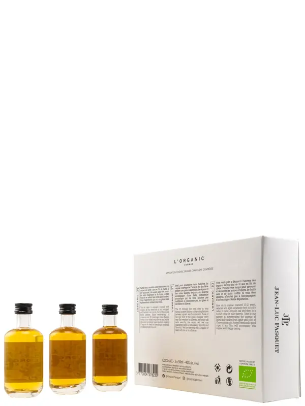 18385R Jean-Luc Pasquet - L'Organic - Mini Collection - 3x 50 ml - Appellation Cognac Grande Champagne Contrôlée - Cognac