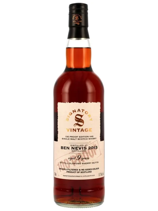 18405 Ben Nevis 9 Jahre - Vintage 2015 - 1st Fill Oloroso Sherry Butts - Signatory Vintage - 100 Proof Edition #48 - Single Malt Scotch Whisky