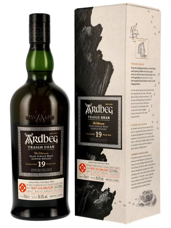Ardbeg 19 Jahre - Traigh Bhan - TB/07-19.01.2006/25.DP - Matured in American Oak & Oloroso Sherry Cask - Small Batch Release - Islay Single Malt Scotch Whisky