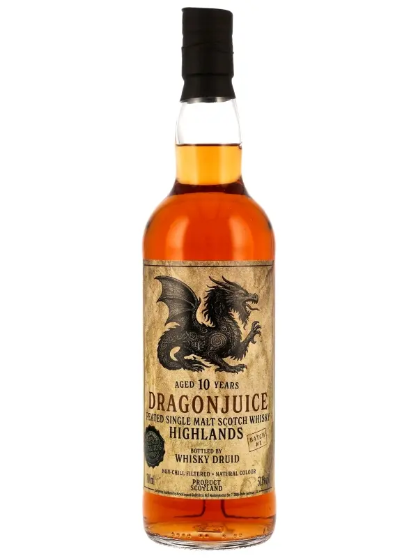 18426 Dragonjuice Peated - Batch #1 - 10 Jahre - Highlands - Bottled by WhiskyDruid - Peated Single Malt Scotch Whisky