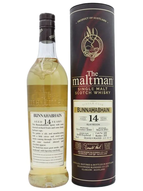 Bunnahabhain 14 Jahre - Vintage 2010 - Refill Hogshead - Cask No. 532 - Heavily Peated - The Maltman - Single Malt Scotch Whisky