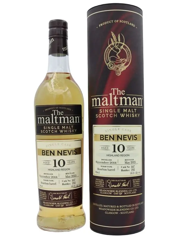 18445 Ben Nevis 10 Jahre - Vintage 2014 - Bourbon Hogshead - Cask No. 107 - The Maltman - Highland Single Malt Whisky