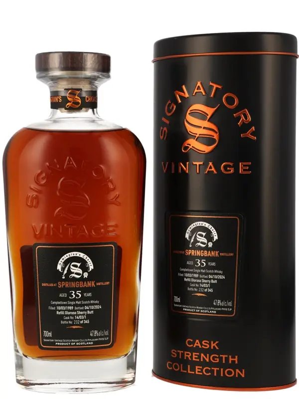 18453 Springbank 35 Jahre – Vintage 1989 – Refill Oloroso Sherry Butt - Cask No. 14/03/1 - Symington's Choice - Signatory Vintage – Single Malt Scotch Whisky
