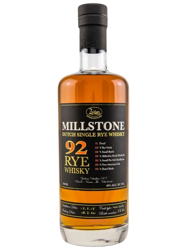 18465 Millstone 3 Jahre - Vintage 2016 - 92 Rye - American Oak - Dutch Single Rye Whisky