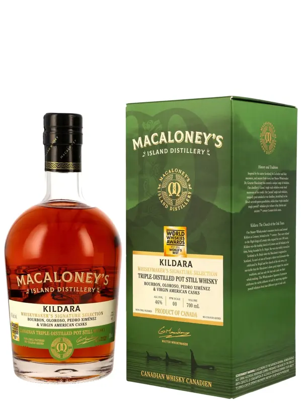 Macaloney's - Kildara - Triple-Distilled Pot Still - Batch 10 - Whiskymaker's Signature Selection - Canadian Triple-Distilled Pot Still Whisky