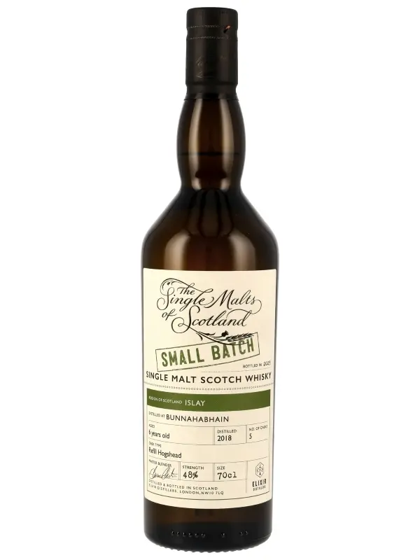 18488 Bunnahabhain 6 Jahre - Vintage 2018 - Refill Hogshead - Small Batch - The Single Malts of Scotland - Islay Single Malt Scotch Whisky