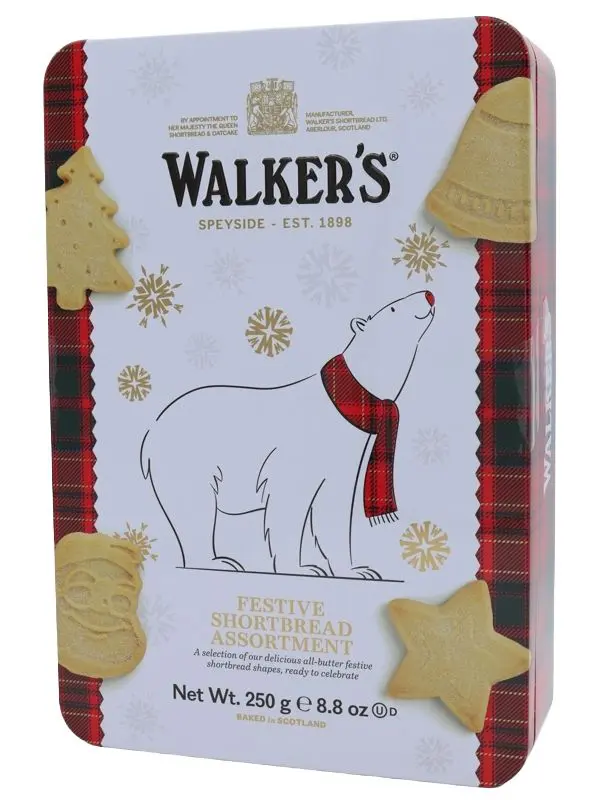 100913 Walkers – Festive Shortbread – Assortment „Polar Bear“ – 250g Dose