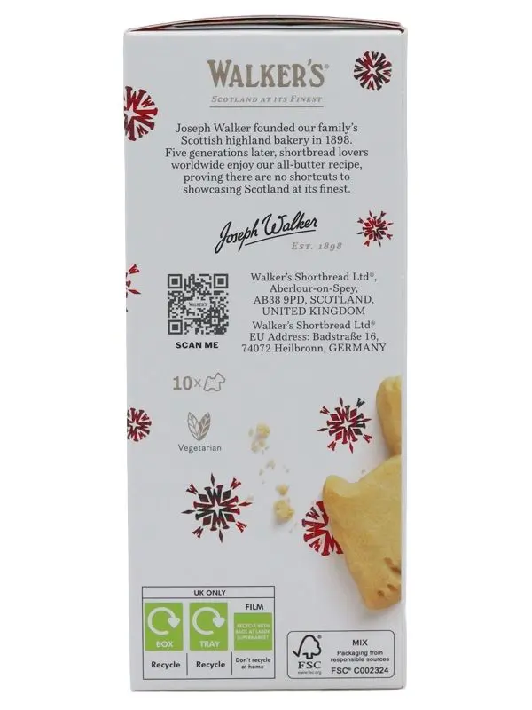 100929S Walkers - Shortbread - Scottie Dogs "Reindeer" - 120g