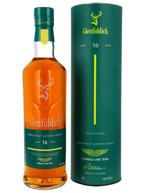 18526 Glenfiddich 16 Jahre - Aston Martin - Formula One Team - American Oak Casks - Speyside Single Malt Scotch Whisky