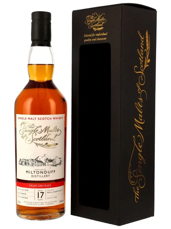18547 Miltonduff 17 Jahre - Vintage 2007 - Refill Sherry Butt - Cask Ref. 900778 - Single Malts of Scotland - Single Malt Scotch Whisky
