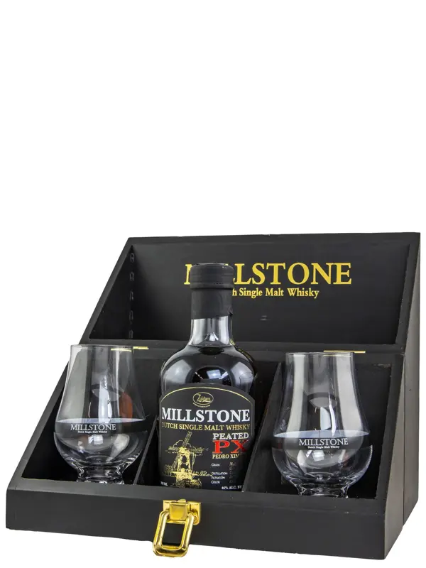 18561 Millstone - Peated PX Cask - 350 ml - incl. 2 Gläsern - Dutch Single Malt Whisky