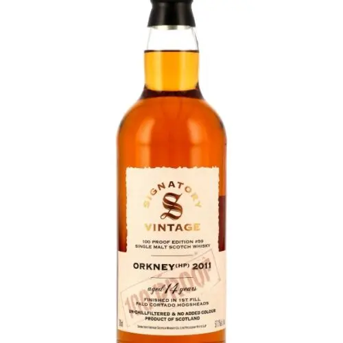 Orkney (HP) 14 Jahre - Vintage 2011 - Finished in 1st Fill Palo Cortado Hogsheads - Signatory Vintage - 100 Proof Edition #59 - Single Malt Scotch Whisky
