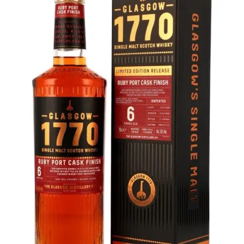 1770 Glasgow Unpeated 6 Jahre - Vintage 2018 - Ruby Port Cask Finish - Batch No. 1 - Limited Edition Release - Single Malt Scotch Whisky