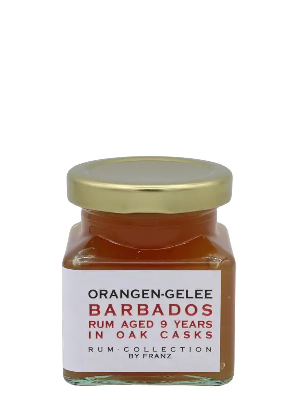 100930 Orangen-Gelee - Barbados - Rum Aged 9 Years in Oak Casks - Rum-Collection by Franz - Handgemachter Fruchtaufstrich - 150g