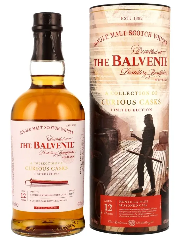 Balvenie 12 Jahre - Vintage 2012 - Montilla Wine Seasoned Cask – Cask No. 18517 – A Collection of Curious Cask – Limited Edition – Speyside Single Malt Scotch Whisky