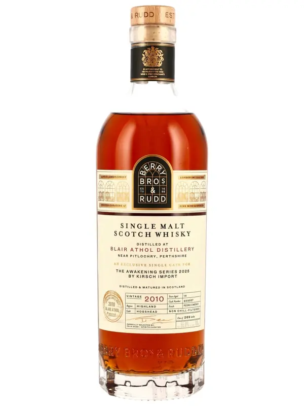 18765 Blair Athol 14 Jahre - Vintage 2010 - Pedro Ximénez Finish - Cask No. 303337 - The Awakening Series 2025 by Kirsch Import - Berry Bros. & Rudd - Single Malt Scotch Whisky